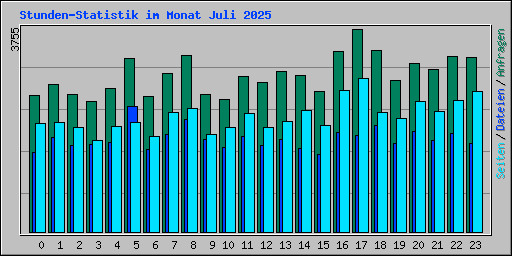 Stunden-Statistik im Monat Juli 2025